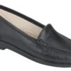 Simplify Black Leather Slip On Loafer