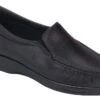 Twin Black Leather Slip-On Loafer