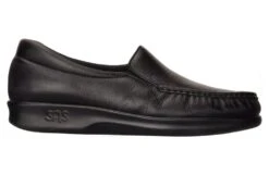 Twin Black Leather Slip-On Loafer -Remonte Shop sastwin01a