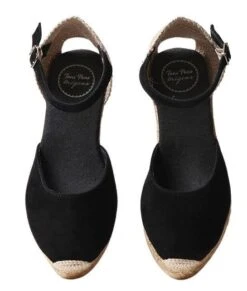 Toni Pons Lloret Black Suede Espadrille Wedge Sandal -Remonte Shop tonlloret21c
