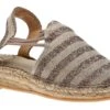 Toni Pons Nancy Taupe Glitter Stripe Slip-On Espadrille Flat Sandal