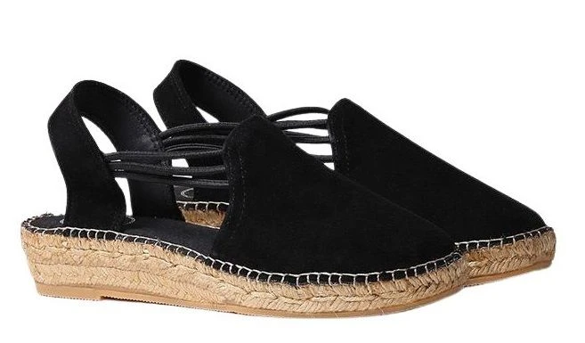 Toni Pons Nuria Black Suede Slip-On Espadrille Flat Sandal 2 Toni Pons Nuria Black Suede Slip-On Espadrille Flat Sandal - Image 2