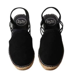 Toni Pons Nuria Black Suede Slip-On Espadrille Flat Sandal 5 Toni Pons Nuria Black Suede Slip-On Espadrille Flat Sandal -Remonte Shop tonnuria01c