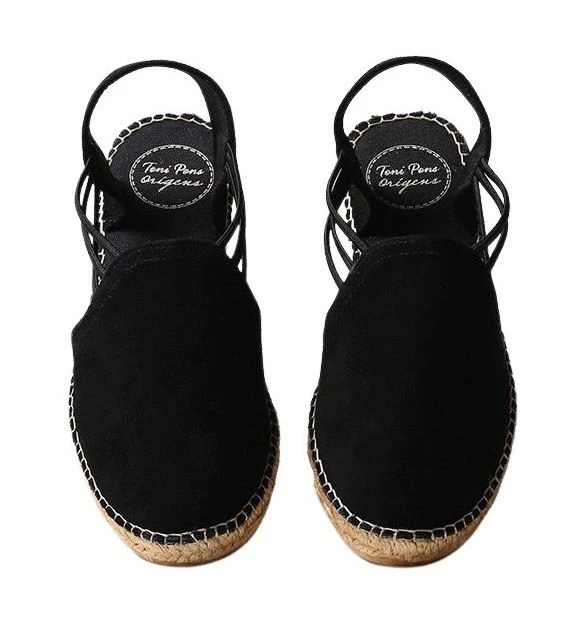 Toni Pons Nuria Black Suede Slip-On Espadrille Flat Sandal 3 Toni Pons Nuria Black Suede Slip-On Espadrille Flat Sandal - Image 3